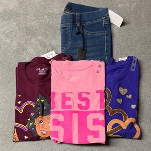 Girls Graphic T-Shirts and Jeans Bundle